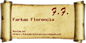 Farkas Florencia névjegykártya